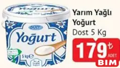 DOST YARIM YAĞLI YOĞURT 5 KG fiyat ve kampanya bilgisi